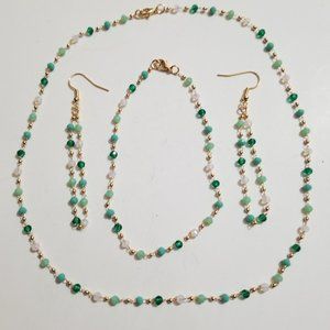 Beaded Necklace/Bracelet/Earring Pair Set